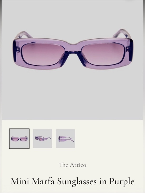 The Attico Accessories - NIB • The Attico mini marfa rectangular purple sunglasses